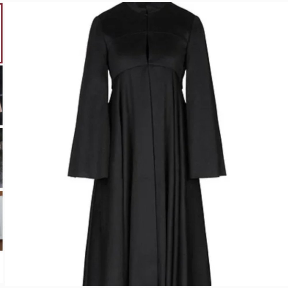 Tailored Doeskin Wool Cape In Black